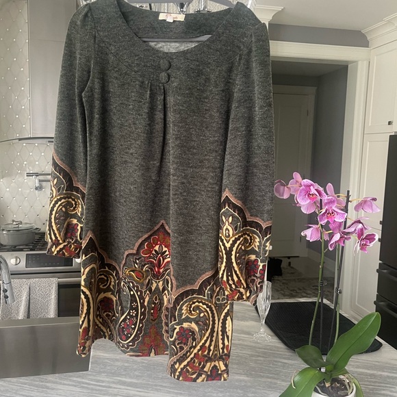 ARYeh BOHO 🌻HIPPY KNIT MID HIP 🌻DRESS 🌻SIZE SMALL stunning fall colours🌻 - Picture 8 of 17